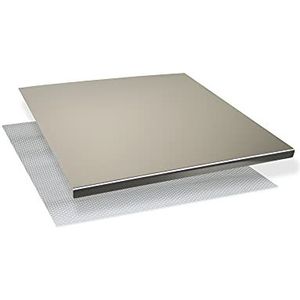 INOXLM Snijplank om te kneden, werkblad van roestvrij staal, verschillende maten voor keuken voor bar voor restaurant om te kneden (50 x 50 cm, vouwen 2 cm)