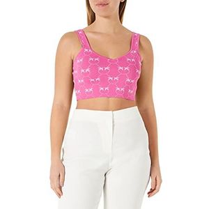 Pinko Telepatico Jacquard Monogr T-shirt voor dames, Yn1_fuchsia/roze, XXL