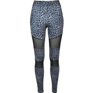 Urban Classics Tech Mesh AOP Leggings voor dames, verkrijgbaar in vele verschillende kleuren, maten XS tot 5XL, Snowleo, S