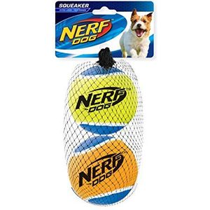 Nerf Dog Hondenspeelgoed, tennisballen met pieper, 7,5 cm, verpakking van 2 stuks