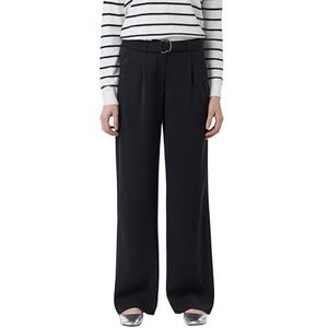 Pantalon - Blauw - Met Riem - Steekzakken - Ritssluiting - Wijd