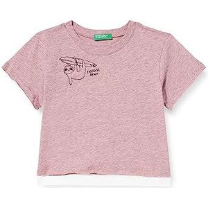 United Colors of Benetton T-shirt 3HAEG109H, roze melange 8Y4, 90 kinderen, roze melange 8y4