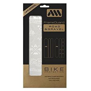 All Mountain Style AMS Framebescherming voor gravelbikes/racefietsen - Beschermt je fiets tegen krassen en deuken, Bikepacking Wit