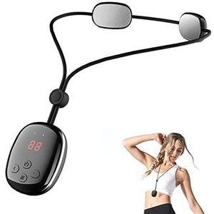 Maxee nek massager, 5 modi, 15 intensiteiten, 3 temperatuur instelbaar voor lichaamsdelen om pijn te verlichten, draagbare hanger massager, massage ontspanning voor thuis, kantoor, reizen, zwart