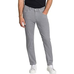 Pioneer Herenbroek 5 pocket stretch denim jeans, lichtgrijs stonewash, 30W / 34L, Licht Grijs Stonewash, 30W x 34L
