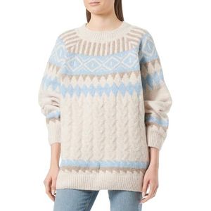 SIDONA Gebreide damestrui 15425016-SI01, beige bruin blauw, XS/S, beige bruin blauw, XS/S