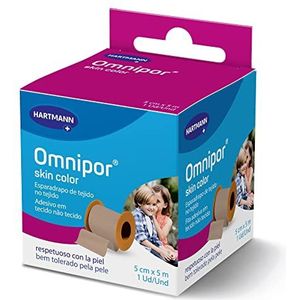 Omnipor: Hypoallergene niet-geweven pleister voor de gevoelige huid, 5 cm x 5 m, huidskleur