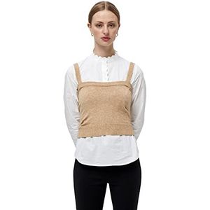 Minus Dames Mary Knit top Sweater Light Leather Brown Melange, L