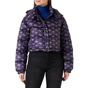 Pinko Irma gewatteerde canvas ST. Logo jas, YS1_violet/groen, L voor dames