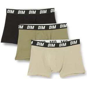 DIM Boxershorts voor heren met thermische regulering Active Sport x3, zwart/groen/taupe, XL