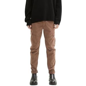 TOM TAILOR Denim Regular Tapered Cargo broek voor heren, 14525 - Chocolate Brown Beige, L