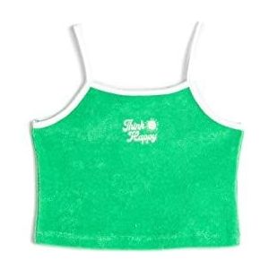 Koton Meisjes Crop Top Strappy Towel Stof Geborduurd Detail Katoenen Shirt, groen (755), 11-12 Jaar