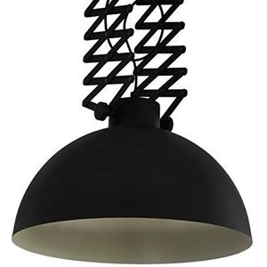 EGLO Hanglamp Donington, 1-vlammige plafondlamp vintage, industrieel, retro, hanglamp van staal in zwart, crème, woonkamerlamp, plafondlamp met E27-fi