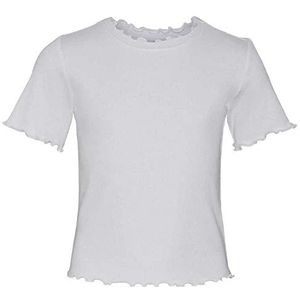 PIECES Pkanna Ss Short Tee Tw Noos Bc T-shirt voor meisjes, wit (bright white), 116 cm