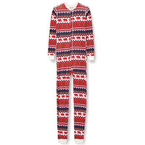 Hatley Fair Isle Bear & Moose Family Union Suits Pyjama Set, Kid's Union Suit - Navy Bear Fair Isle, 10 Jaar