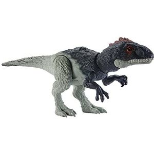 Mattel Jurassic World Dominion Dinosaurusfiguur, Wild Brullende Eocarcharia met geluid en aanvalsactie, gemiddelde grootte, beweegbaar, cadeau met digitaal spel HLP17