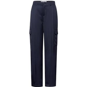 STREET ONE Rechte pijpen, satijn, casual fit, blauw (deep blue), 34W / 32L