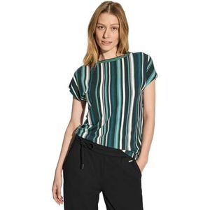 Gestreept T-shirt, fir green, M