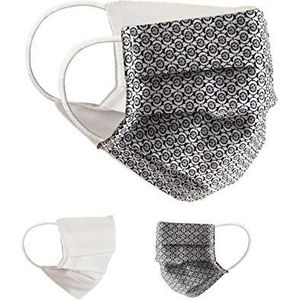 BaF Community-maskers Set van 2 stuks Unisex geïmproviseerd masker Omkeerbaar mondbeschermingsmasker Mond- en neusbescherming Omkeerbaar masker met motief katoen BCI Wasbaar
