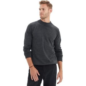 Trendyol Mannen hoge hals effen slanke trui sweatshirt, antraciet, 2XL, Antraciet, XXL