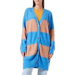 True Religion Dames oversized lange cardigan gebreide jas, hemelsblauw, standaard