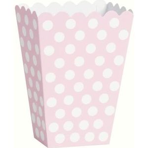 Mooie roze stippen papier traktatie dozen (14cm hoog) Pack van 8 - Elegante Party Favor Containers voor snoep en geschenken