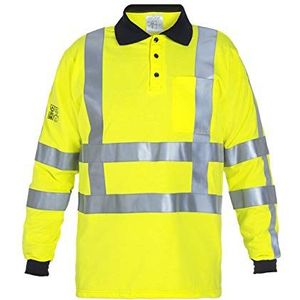 Hydrowear 043477FY Macau Lange Mouw Multi Bodywear Poloshirt, L, Hi-Vis Geel