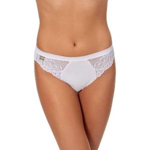 Playtex Damesslip, hoge taille, katoen en kant, 2 stuks, Wit, L