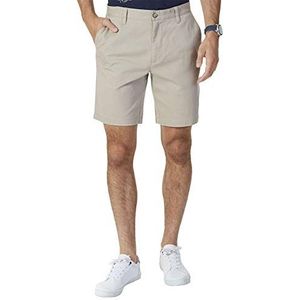 Nautica Mannen Classic Fit Platte Front Stretch Solid Chino Deck Korte Casual, Echte Khaki, 50 NL