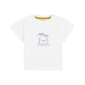 Gocco T-shirt palmen en surf, uniseks, baby, Optisch wit, 24 Maanden