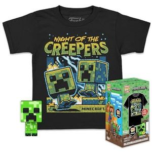 Funko Pocket POP! & Tee: Minecraft - Blue Creeper - Small - (S) - T-Shirt - Kleding met verzamelbare vinyl minifiguur - Cadeauidee - Speelgoed en korte mouw top voor volwassenen, uniseks mannen en