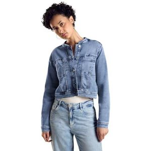 STREET ONE - Jeansblazer - Light blue random wash - Kort met Borstzakken