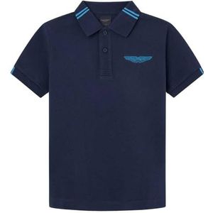 Hackett London Jongens Am Tipped Polo, Blauw (zwart), 7 jaar