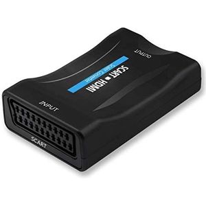QGECEN SCART to HDMI Converter, Scaler Video Audio Converter Adapter Support HDMI 720P/1080P Output for HDTV Monitor Projector STB VHS Xbox PS3 Sky Blu-ray DVD Player