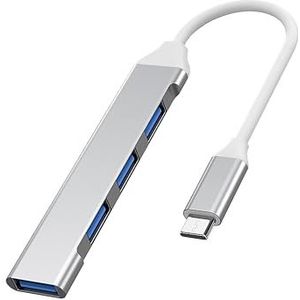 PremiumCord USB-C hub met 4x USB A, Superspeed USB 3.2 Gen1 5Gbps, USB 2.0, Plug & Play, Hot-Swap, Aluminium Behuizing, 10 cm