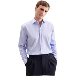 Seidensticker - Heren Overhemd - Blauw - 40