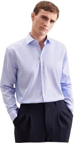 Seidensticker - Heren Overhemd - Blauw - 40