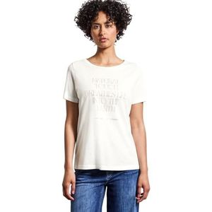 STREET ONE - T-shirt - Offwhite - Met Belettering Artwork