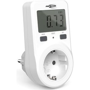 ANSMANN Digitale compacte energiekostenmeter APM 1 Energieverbruiksmeter Energiecontrole/elektriciteitsmeter tot 3680 W inclusief geheugenfunctie Energie besparen Elektriciteit besparen