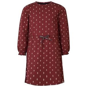 Noppies Kids Meisjesjurk Annetta lange mouwen allover print kinderjurk, Oxblood Rood - P792, 134 cm