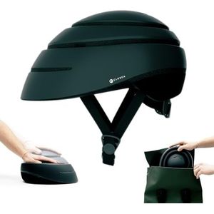 Opvouwbare fietshelm voor volwassenen (Closca Helmet LOOP). Helm voor fietsen en elektrische step/scooter voor dames en heren (uniseks). Gepatenteerd ontwerp. (Zwart/zwart, maat M)