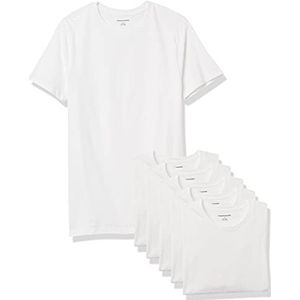 Amazon Essentials Heren onderhemd met ronde hals, 6 stuks, wit, medium