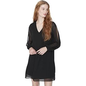 Trendyol Mini-shift geweven jurk voor dames, Zwart, 36