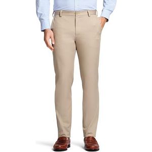 IZOD Heren Regular American Chino Flat Front Straight Fit Pant, Kaki, 34W / 32L