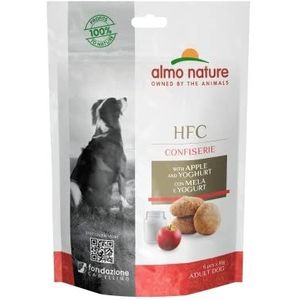 Almo Nature HFC Snack Snack voor volwassen honden, met appel en yoghurt, 12 enveloppen van 10 g