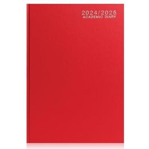 Academisch dagboek 2023-2024 A4 Dag-A-Page Studentendagboek met Koffer Binding Rood