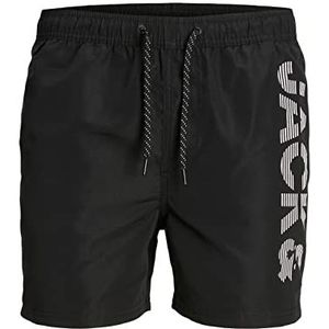 JACK & JONES Heren Jpstfiji Jjswim Splicelogo Ly Sn Ps zwemshorts, zwart, 46 Grote maten