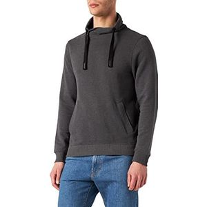 TOM TAILOR Mannen Sweatshirt met opstaande kraag 1029111, 15704 - Anthracite Melange, XXS