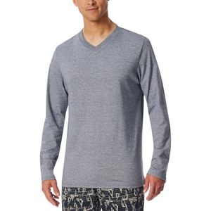 Schiesser - 182182 Mix+Relax - Pyjamashirt - Night Blue - Lange Mouwen