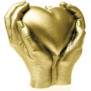 Candellana kaars hart hand | Hoogte: 16 cm | Klassiek Goud | Brandtijd 35 uur | Kaarsgrootte is gelijk 1 op 1 aan een echte handmaat | Handgemaakt in de EU
